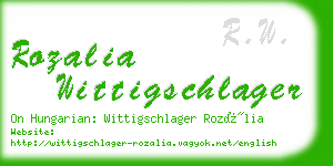 rozalia wittigschlager business card